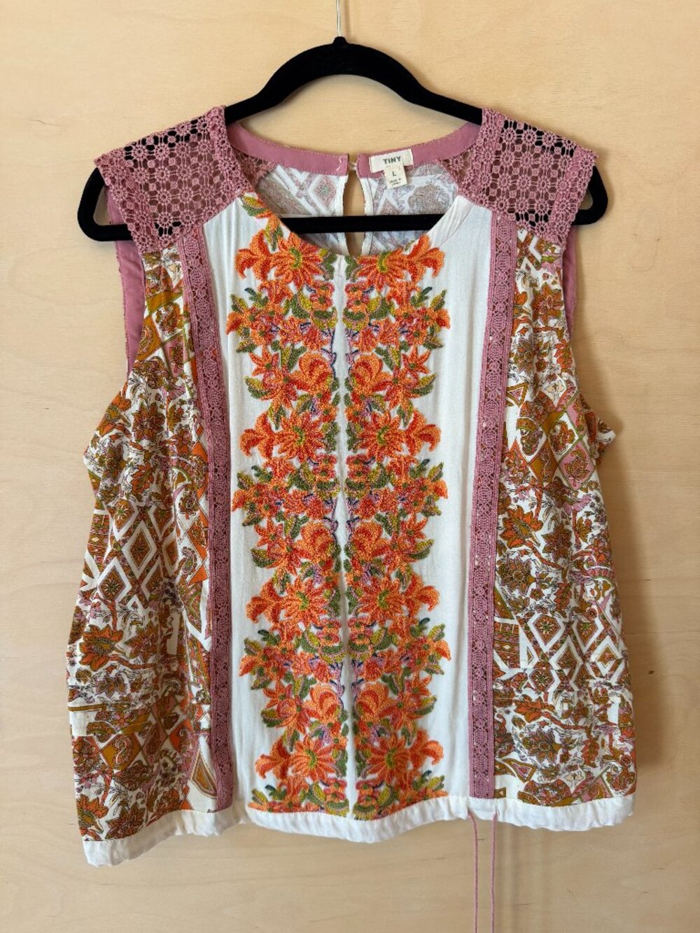 TINY,  Embroidered, Sleeveless, Cotton, Top